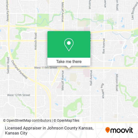 Licensed Appraiser in Johnson County Kansas map