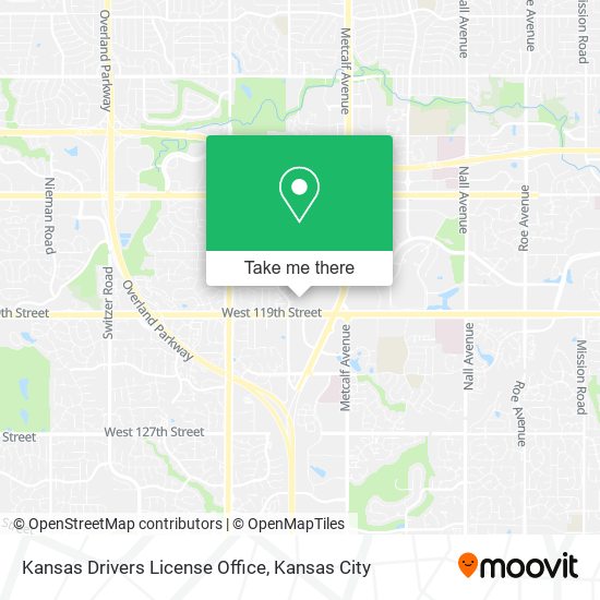 Kansas Drivers License Office map