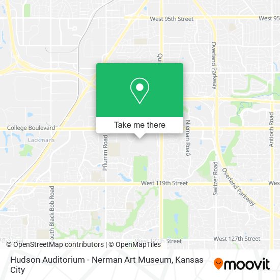 Mapa de Hudson Auditorium - Nerman Art Museum