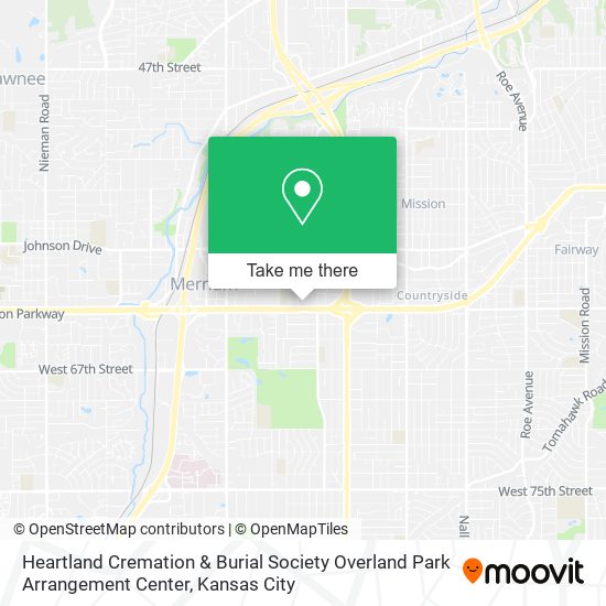 Heartland Cremation & Burial Society Overland Park Arrangement Center map