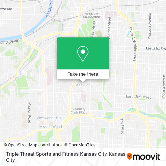 Triple Threat Sports and Fitness Kansas City map