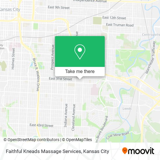 Faithful Kneads Massage Services map