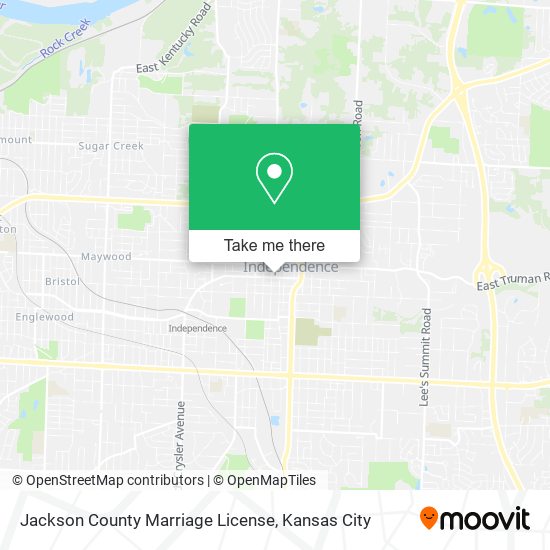 Jackson County Marriage License map