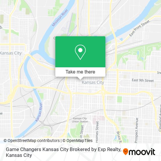 Mapa de Game Changers Kansas City Brokered by Exp Realty