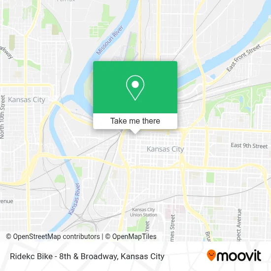 Ridekc Bike - 8th & Broadway map