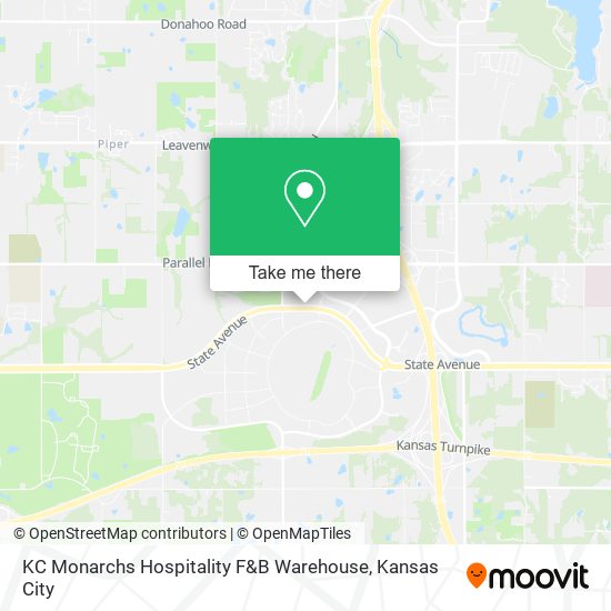 Mapa de KC Monarchs Hospitality F&B Warehouse
