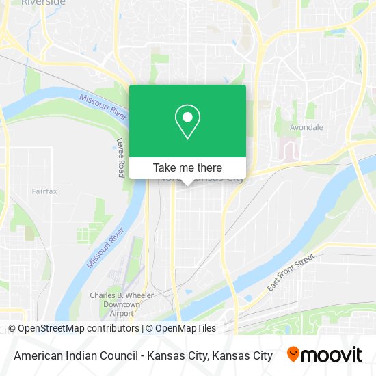 American Indian Council - Kansas City map