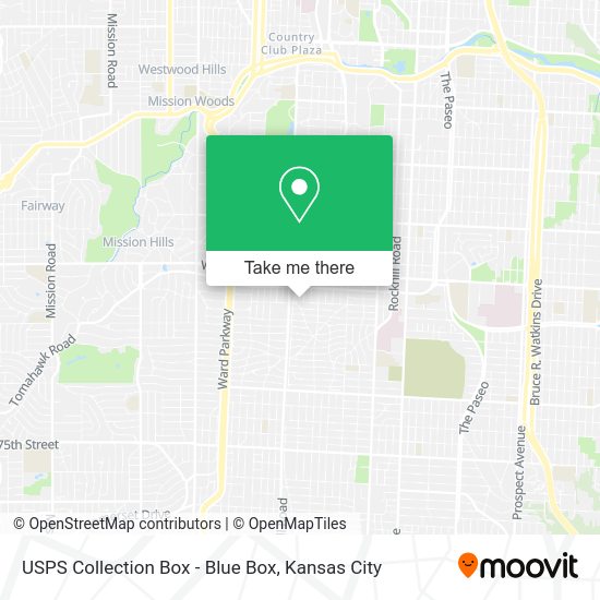 USPS Collection Box - Blue Box map
