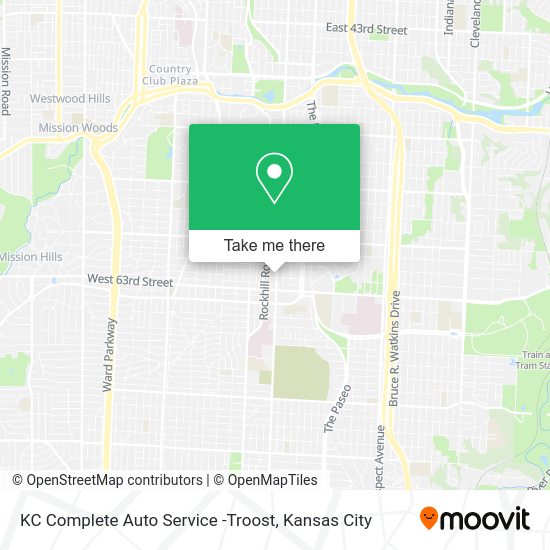 KC Complete Auto Service -Troost map