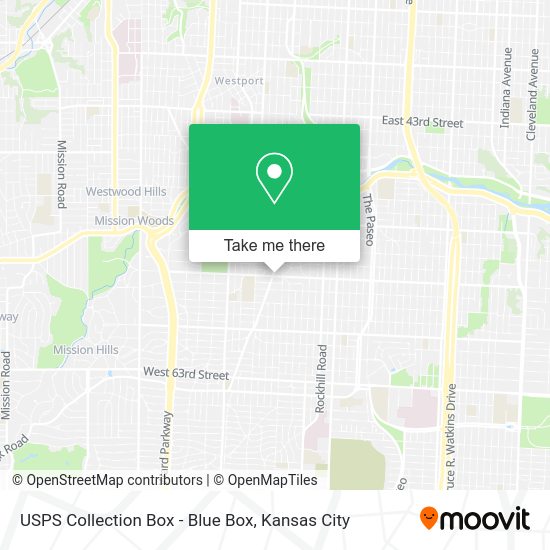 USPS Collection Box - Blue Box map