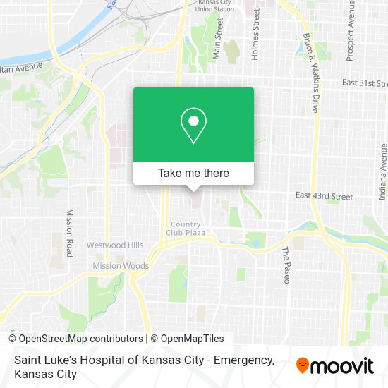 Saint Luke's Hospital of Kansas City - Emergency map
