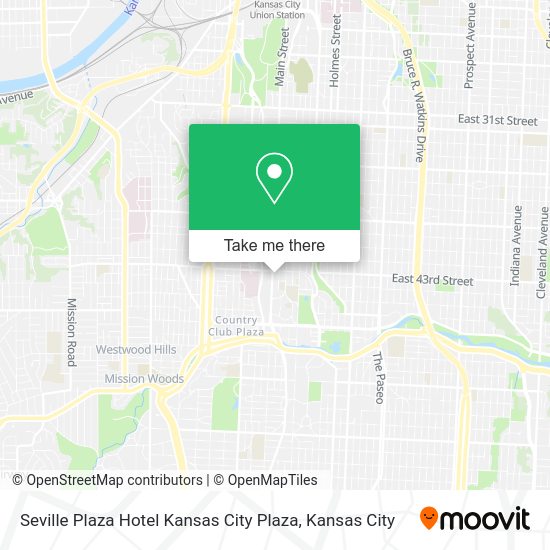 Mapa de Seville Plaza Hotel Kansas City Plaza