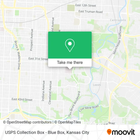 USPS Collection Box - Blue Box map