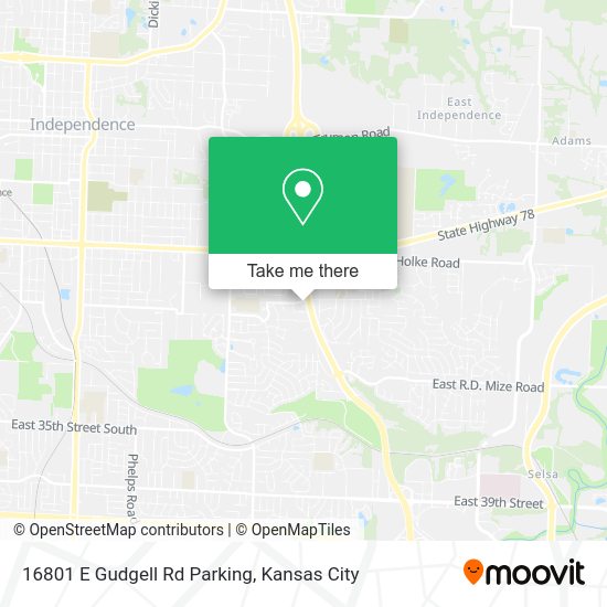 Mapa de 16801 E Gudgell Rd Parking