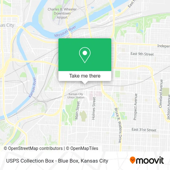 Mapa de USPS Collection Box - Blue Box