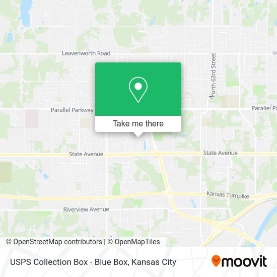 Mapa de USPS Collection Box - Blue Box