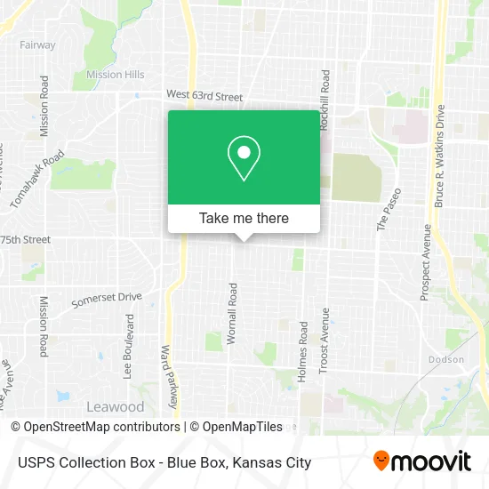 Mapa de USPS Collection Box - Blue Box