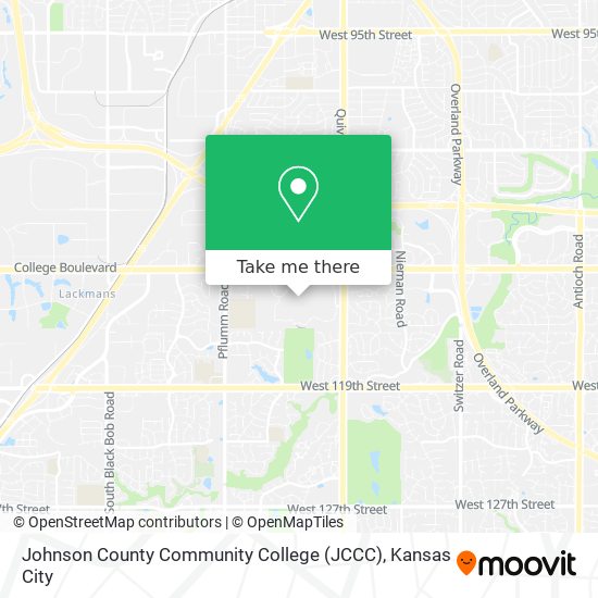 Mapa de Johnson County Community College (JCCC)