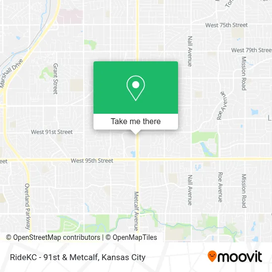 RideKC - 91st & Metcalf map