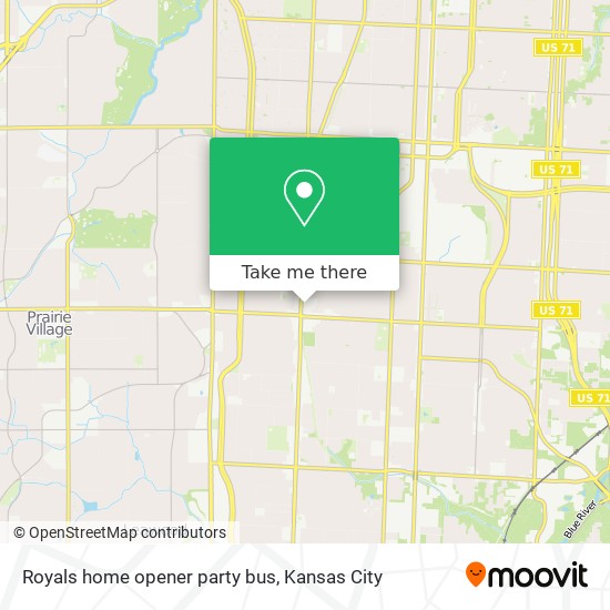 Mapa de Royals home opener party bus