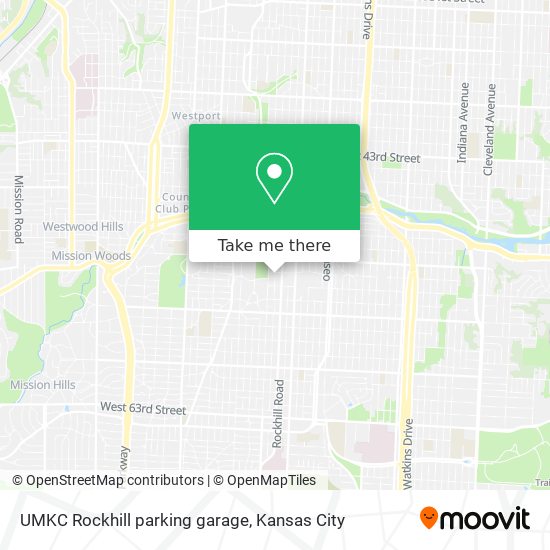 Mapa de UMKC Rockhill parking garage