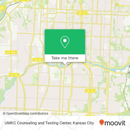 Mapa de UMKC Counseling and Testing Center