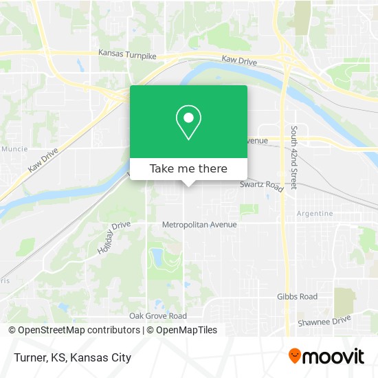 Turner, KS map