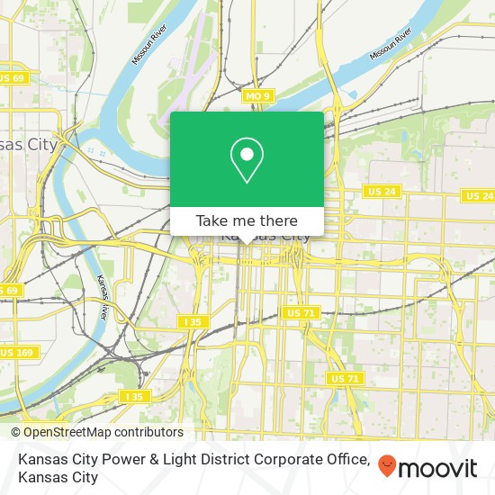 Kansas City Power & Light District Corporate Office map