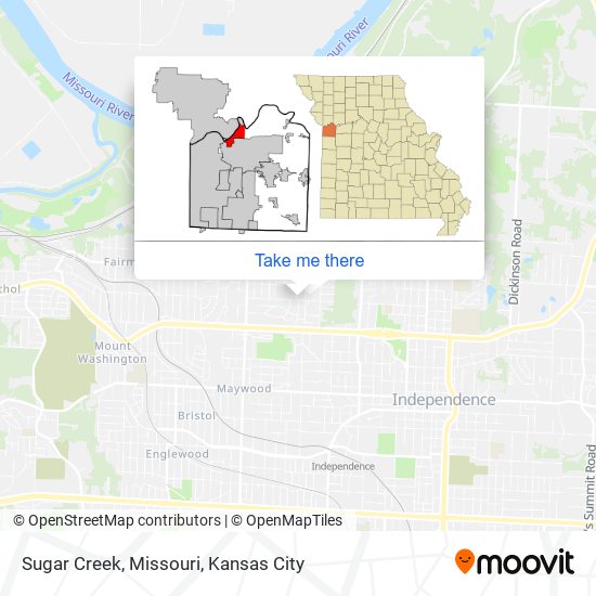 Mapa de Sugar Creek, Missouri