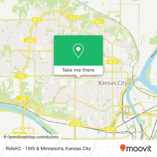 RideKC - 16th & Minnesota map