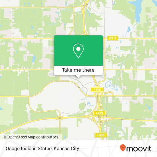 Osage Indians Statue map