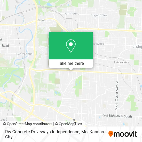 Rw Concrete Driveways Independence, Mo map