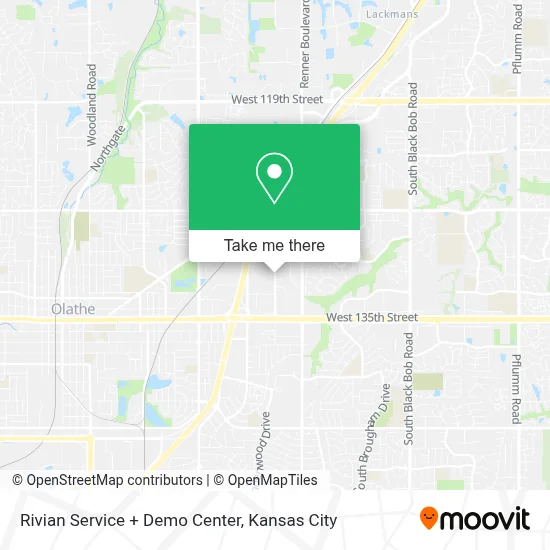 Rivian Service + Demo Center map