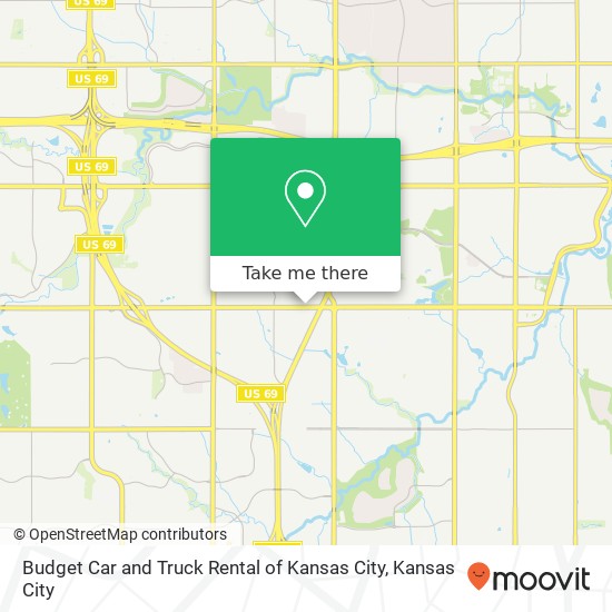 Budget Car and Truck Rental of Kansas City map