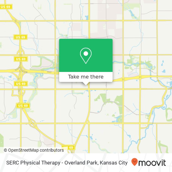 Mapa de SERC Physical Therapy - Overland Park