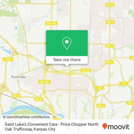 Mapa de Saint Luke's Convenient Care - Price Chopper North Oak Trafficway