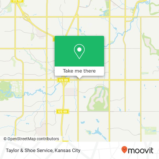 Mapa de Taylor & Shoe Service, 6988 W 135th St Overland Park, KS 66223