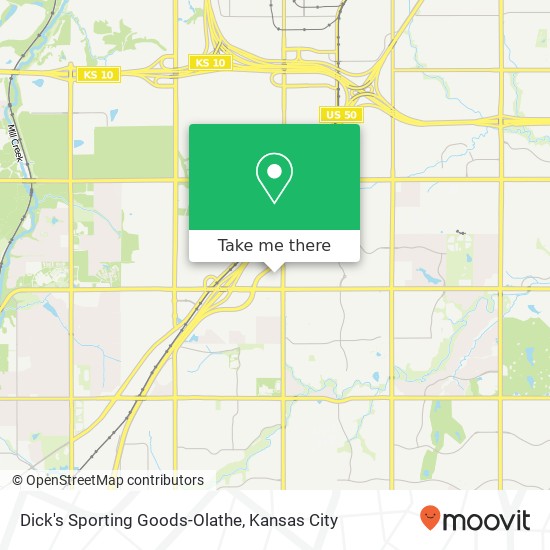 Mapa de Dick's Sporting Goods-Olathe, 15280 W 119th St Olathe, KS 66062