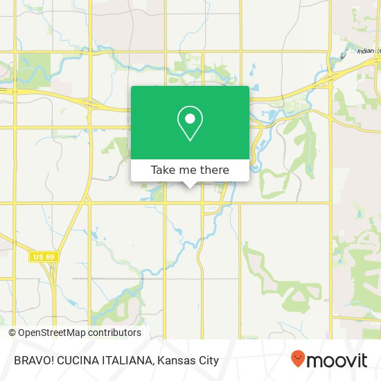 Mapa de BRAVO! CUCINA ITALIANA, 5005 W 117th St Leawood, KS 66211