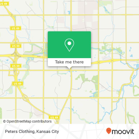 Mapa de Peters Clothing, 7100 College Blvd Overland Park, KS 66210
