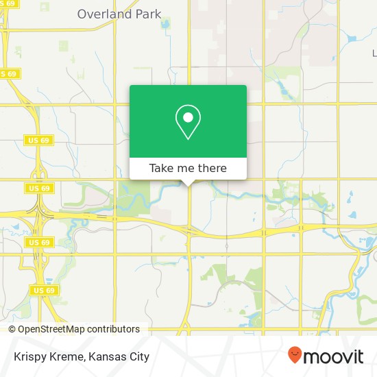 Mapa de Krispy Kreme, 10390 Metcalf Ave Overland Park, KS 66212
