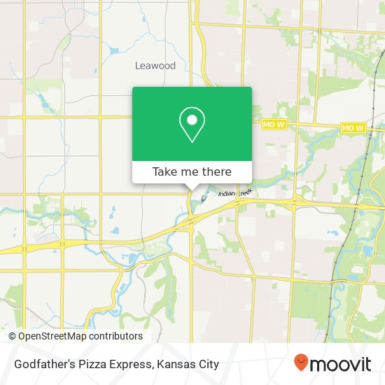 Mapa de Godfather's Pizza Express, 10245 State Line Rd Kansas City, MO 64114