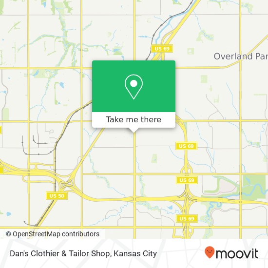 Mapa de Dan's Clothier & Tailor Shop, 9660 Quivira Rd Lenexa, KS 66215