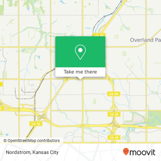 Mapa de Nordstrom, 9540 Quivira Rd Lenexa, KS 66215