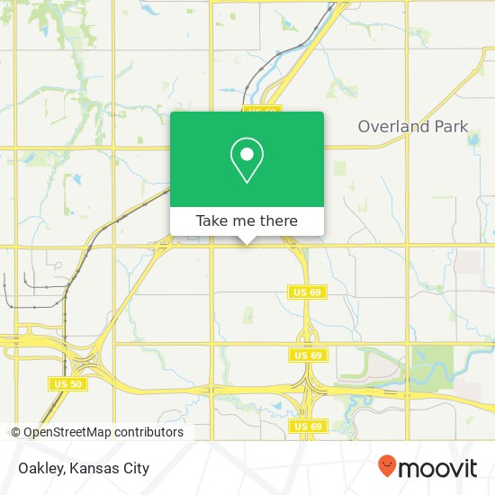 Mapa de Oakley, 11461 W 95th St Overland Park, KS 66214