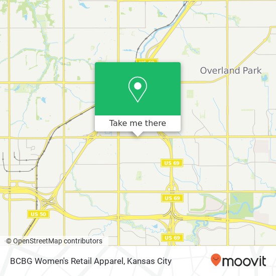 Mapa de BCBG Women's Retail Apparel, 11601 W 95th St Overland Park, KS 66214