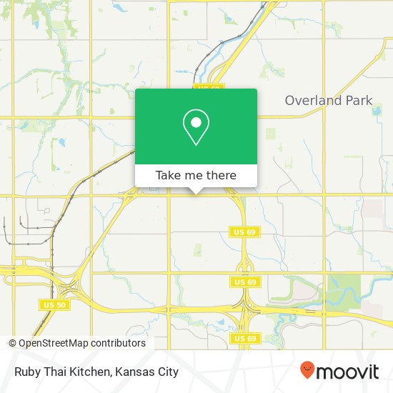 Mapa de Ruby Thai Kitchen, 11529 W 95th St Overland Park, KS 66214