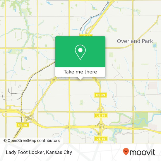 Mapa de Lady Foot Locker, 11691 W 95th St Overland Park, KS 66214