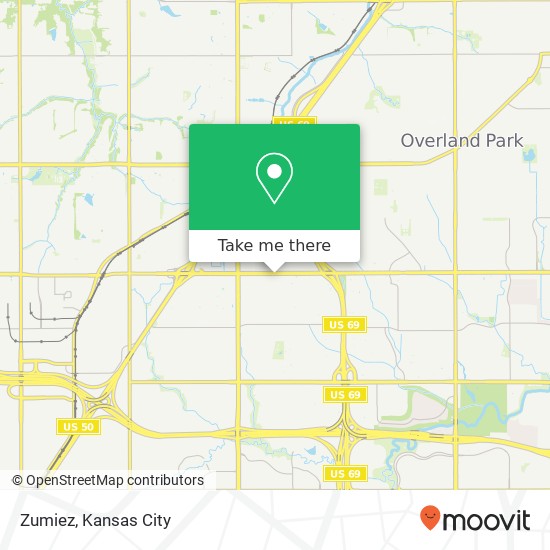 Mapa de Zumiez, 11703 W 95th St Overland Park, KS 66214