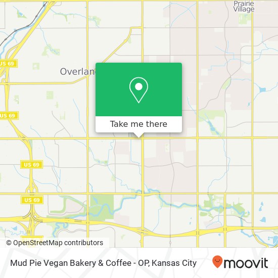 Mapa de Mud Pie Vegan Bakery & Coffee - OP, 7319 W 95th St Overland Park, KS 66212